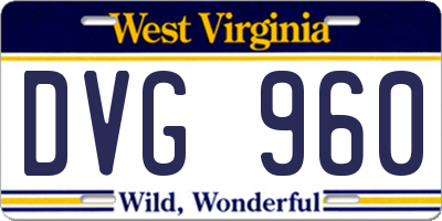 WV license plate DVG960
