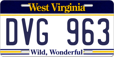 WV license plate DVG963