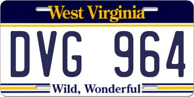WV license plate DVG964