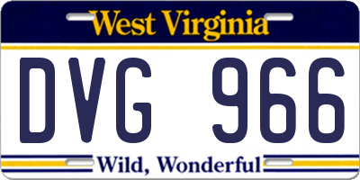 WV license plate DVG966