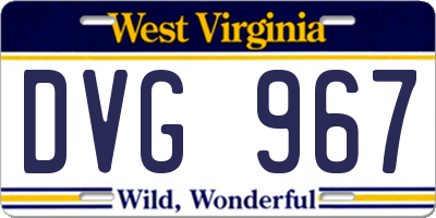 WV license plate DVG967