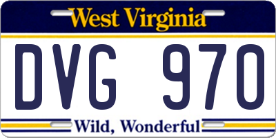 WV license plate DVG970