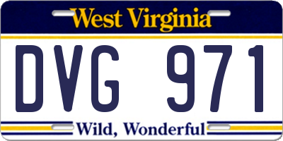 WV license plate DVG971