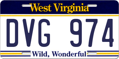 WV license plate DVG974