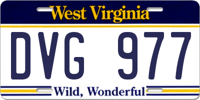 WV license plate DVG977