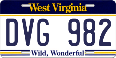 WV license plate DVG982