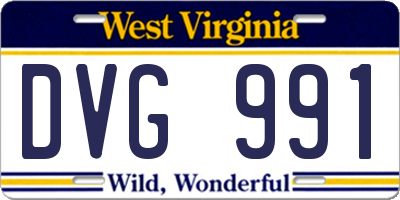 WV license plate DVG991