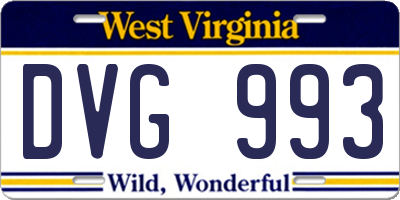 WV license plate DVG993