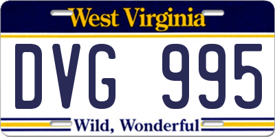 WV license plate DVG995