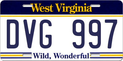 WV license plate DVG997