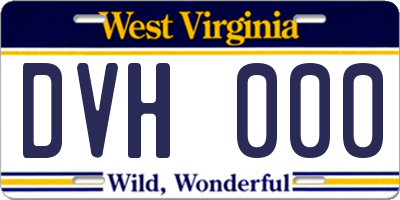 WV license plate DVH000