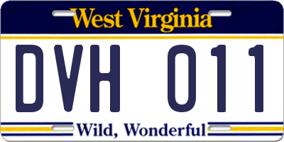 WV license plate DVH011