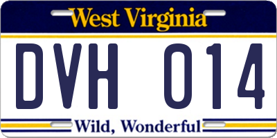 WV license plate DVH014