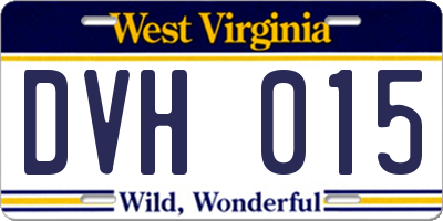 WV license plate DVH015