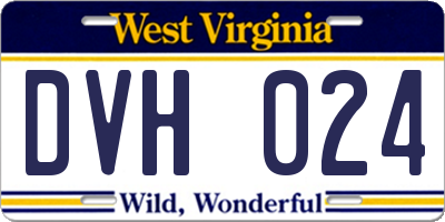 WV license plate DVH024