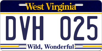 WV license plate DVH025