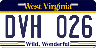 WV license plate DVH026