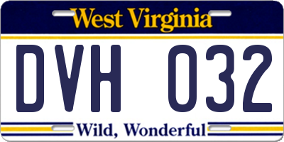 WV license plate DVH032