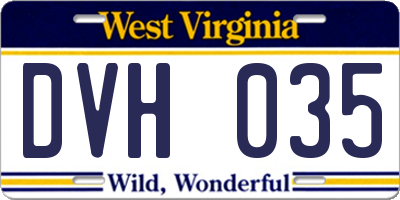WV license plate DVH035