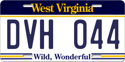 WV license plate DVH044