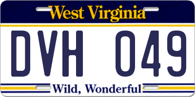 WV license plate DVH049