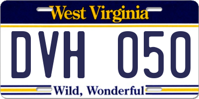 WV license plate DVH050