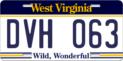 WV license plate DVH063