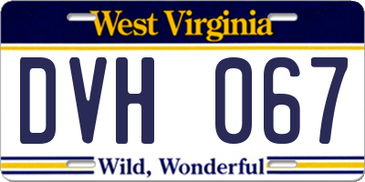 WV license plate DVH067