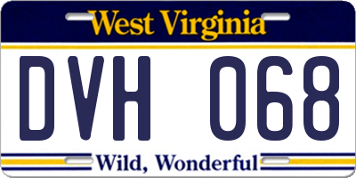 WV license plate DVH068