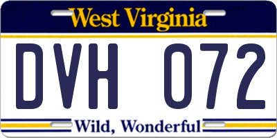 WV license plate DVH072