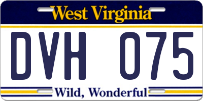 WV license plate DVH075