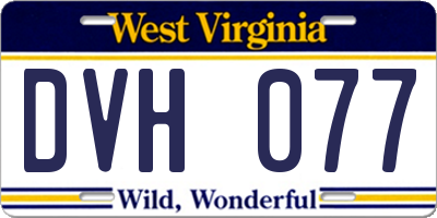 WV license plate DVH077