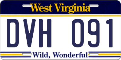 WV license plate DVH091