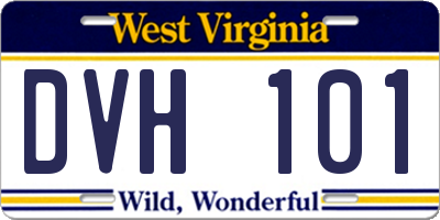WV license plate DVH101