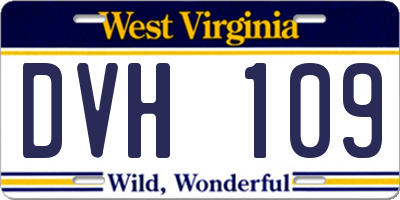 WV license plate DVH109