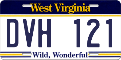 WV license plate DVH121