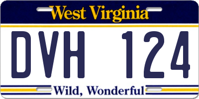 WV license plate DVH124