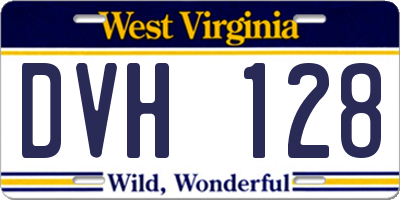 WV license plate DVH128