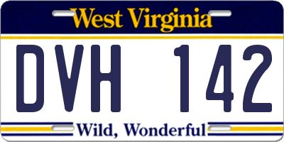 WV license plate DVH142