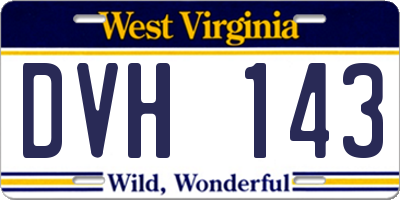 WV license plate DVH143