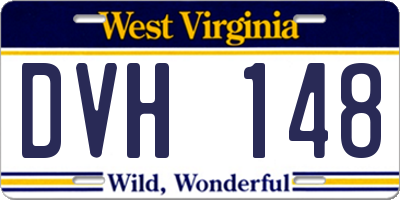 WV license plate DVH148