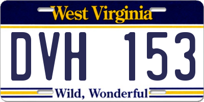 WV license plate DVH153