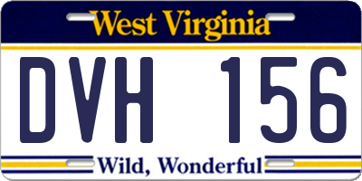 WV license plate DVH156