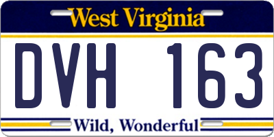 WV license plate DVH163