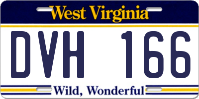 WV license plate DVH166