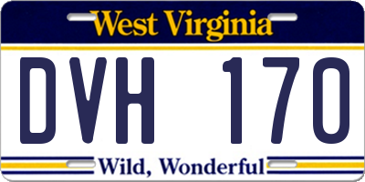WV license plate DVH170