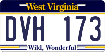 WV license plate DVH173