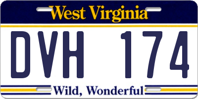 WV license plate DVH174
