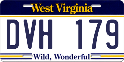 WV license plate DVH179