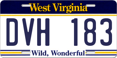 WV license plate DVH183